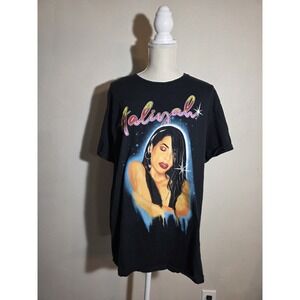 Aaliyah Graphic T-Shirt‎ XL Black Vintage Style Rap Tee 100% Cotton